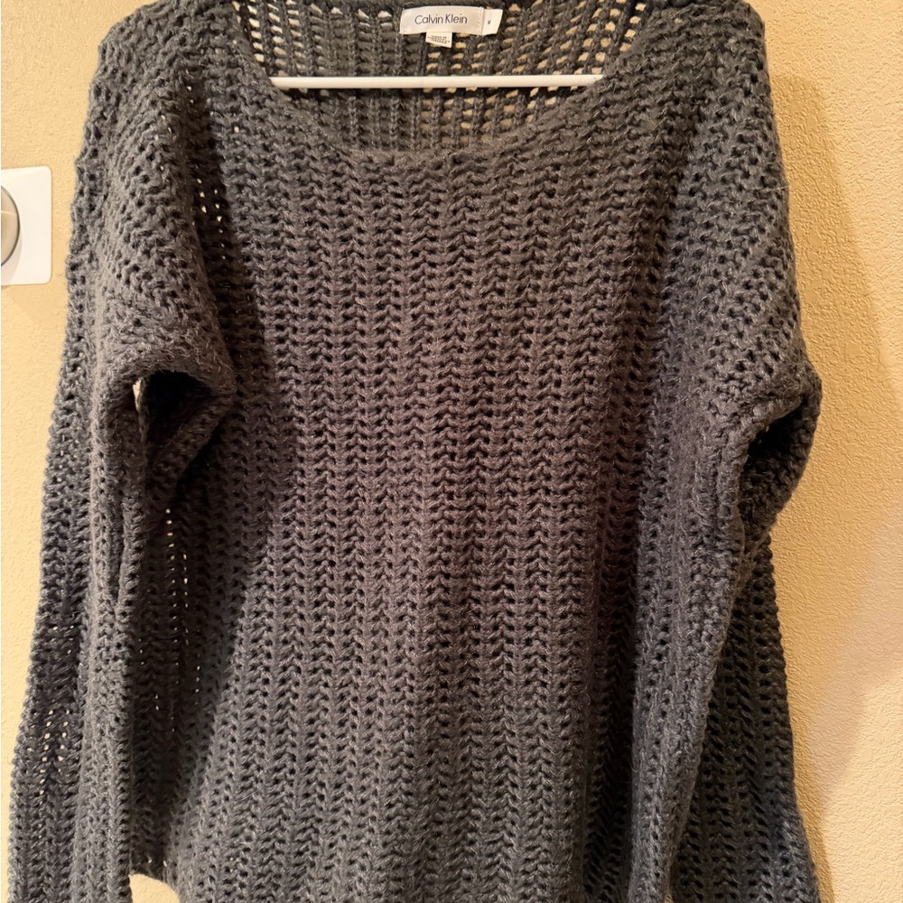 Calvin Klein Women's Charcoal Knit Sweater